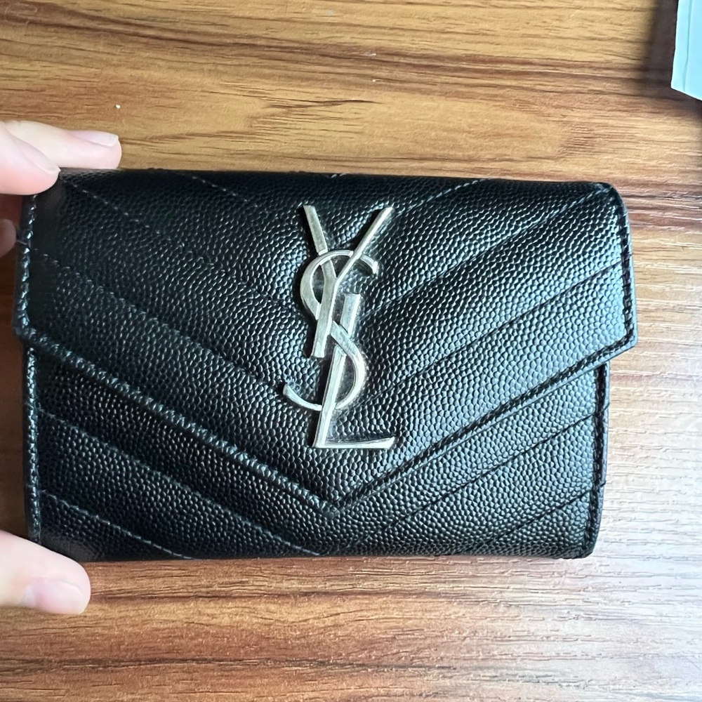 Ysl graine de poudre monogram small envelope wallet